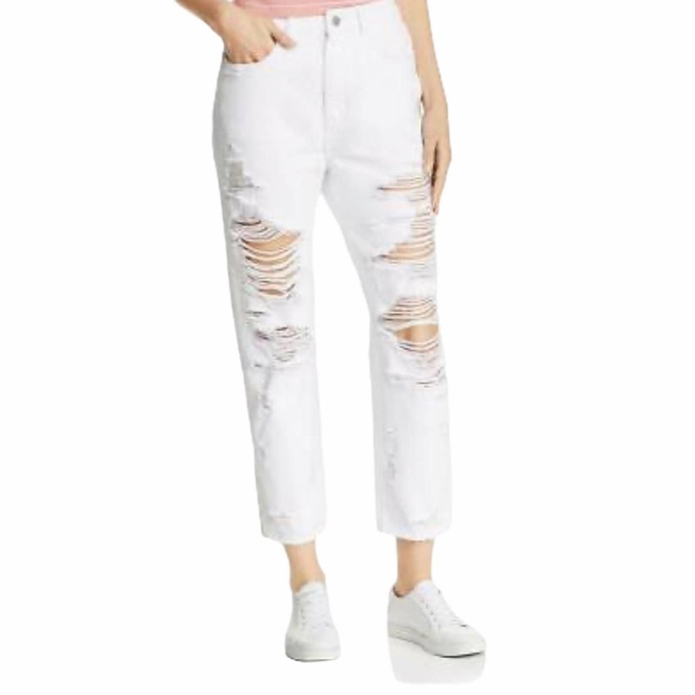 DL1961 Susie High Rise Tapered Distressed Jeans